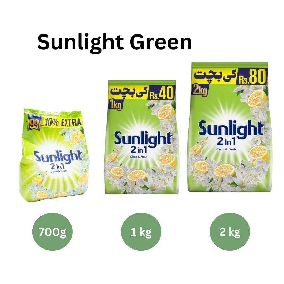 sunlight green main Sunlight Washing Powder (Clean And Lemon Fresh)
