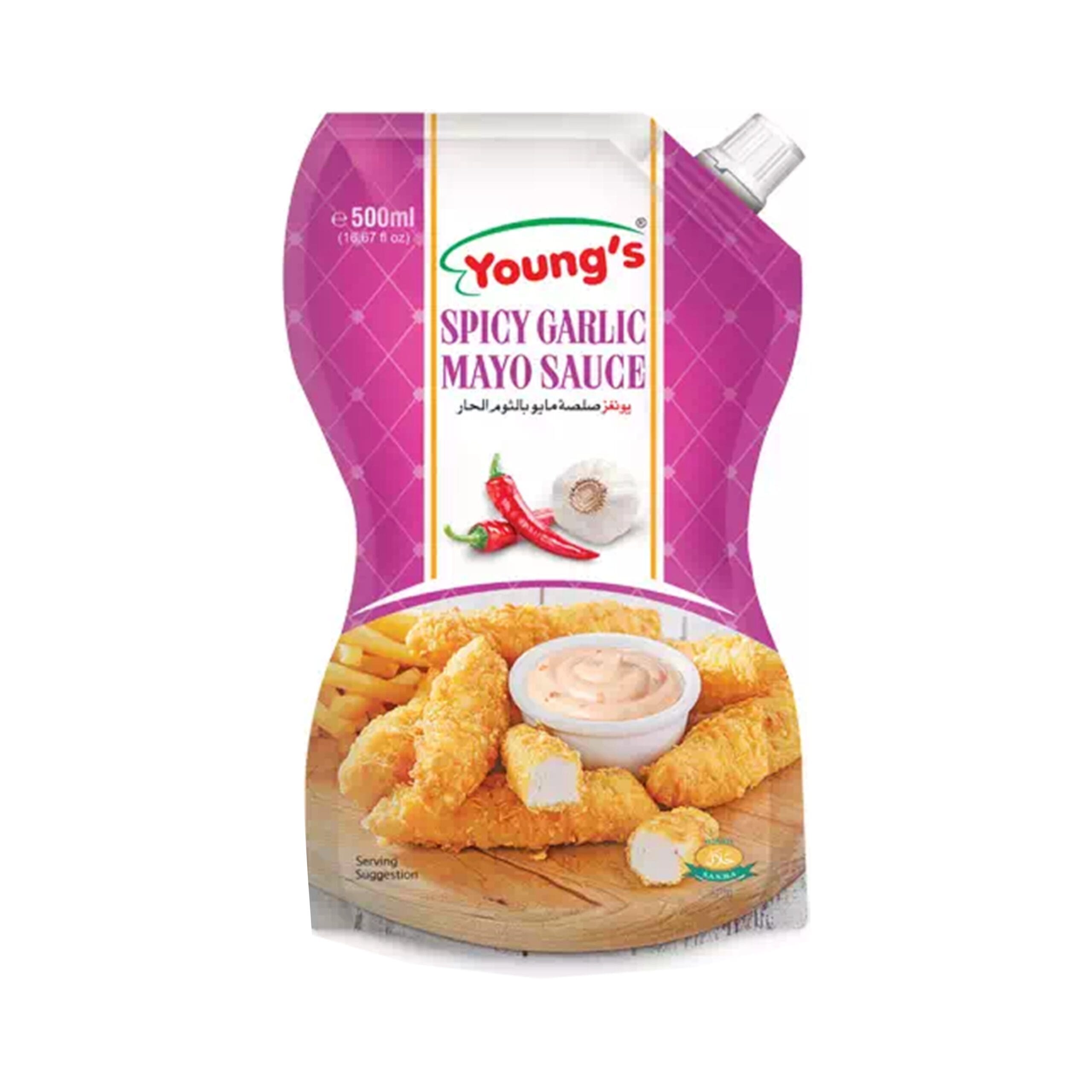 Young's Spicy Garlic Mayo Sauce 500 ml Young's Spicy Garlic Mayo Sauce